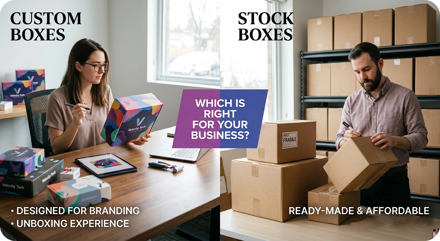Custom Boxes vs. Stock Boxes: Which is Right for Your Business?