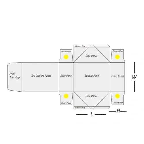 four corner with display lid boxes template