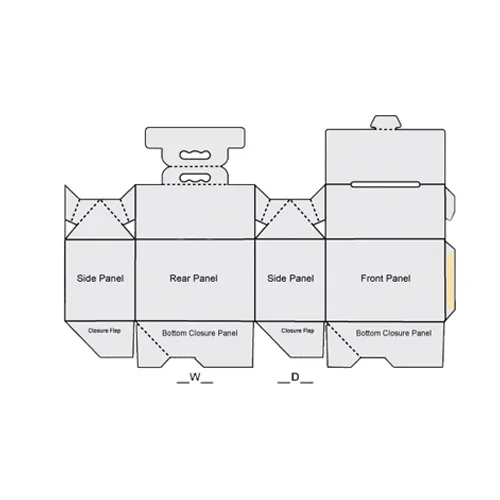 gable box auto bottom dieline